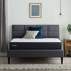 lot 15564 image: Lucid 8 Inch Gel Memory Foam-Mattress � Plush Feel � Gel Infusion � Hypoallergenic Bamboo Charcoal � Breathable-Cover