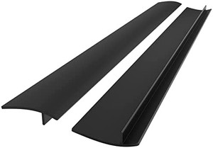 lot 25705 image: Lindas Essentials Silicone Stove Gap Covers (2 Pack), Heat Resistant Oven Gap Filler Seals Gaps Between Stovetop and Counter, Easy to Clean (25 Inches, Black)
