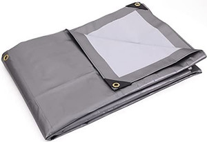 lot 25708 image: Kotap TUH-0608 Multi-Use, Waterproof Ultra Heavy-Duty ProtectionCoverage Tarp, Superior Weave for Greater Longevity, 16-mil, Reversible, Size 6 X 8, Silver-White