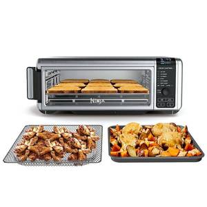 lot 25715 image: Ninja - Foodi 8-in-1 Digital Air Fry Oven, Toaster, Flip-Away Storage, Dehydrate, Keep Warm - Stainless SteelBlack