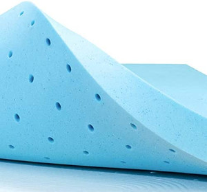 lot 25728 image: subrtex 3 Inch Memory Foam Mattress Topper Ventilated Gel Infused Bed Foam Topper , CertiPUR-US Certified, Twin, Blue