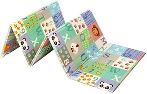 lot 35633 image: BalanceFrom Waterproof Reversible Double-Side Padded Foam Folding Play Mat, 58-Inch x 77-Inch