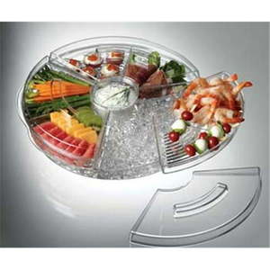 lot 35639 image: Prodyne Acrylic Tray Appetizers On Ice with Lids Keeps - AB5L