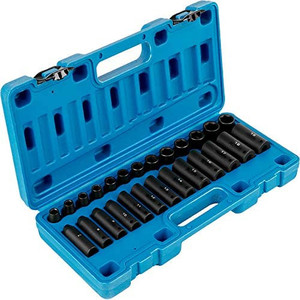 lot 35651 image: VEVOR Impact Socket Set 38 Inches 26 Piece Impact Sockets, Deep  Standard Socket, 6-Point Sockets, Rugged Construction, Cr-V Socket Set Impact Metric 9mm - 30mm, with a Storage Ca