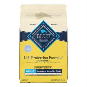 lot 35688 image: Blue Buffalo Life Protection Formula Chicken and Brown Rice Healthy Weight Dry Dog Food for Adult Dogs Whole Grain 34 lb. Bag