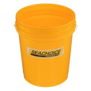 lot 45548 image: Seachoice 5 Gallon Bucket With Metal Handel, Yellow, Pack of 3