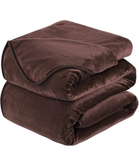 lot 45559 image: Soft Blanket Twin Size Fleece Warm Fuzzy Throw Blankets for The Bed Sofa Lightweight 350GSM HOZY Chocolate 6690