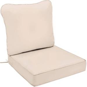 lot 15570 image: AAAAAcessories Outdoor Deep Seat Cushions for Patio Furniture, Water-Resistant Replacement Patio Chair Cushions 24 x 24 x 5 inch, Light Beige
