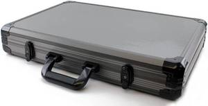 lot 35667 image: Deluxe Poker Chip Case in Gray Color - Reinforced, Strong, Sturdy Design