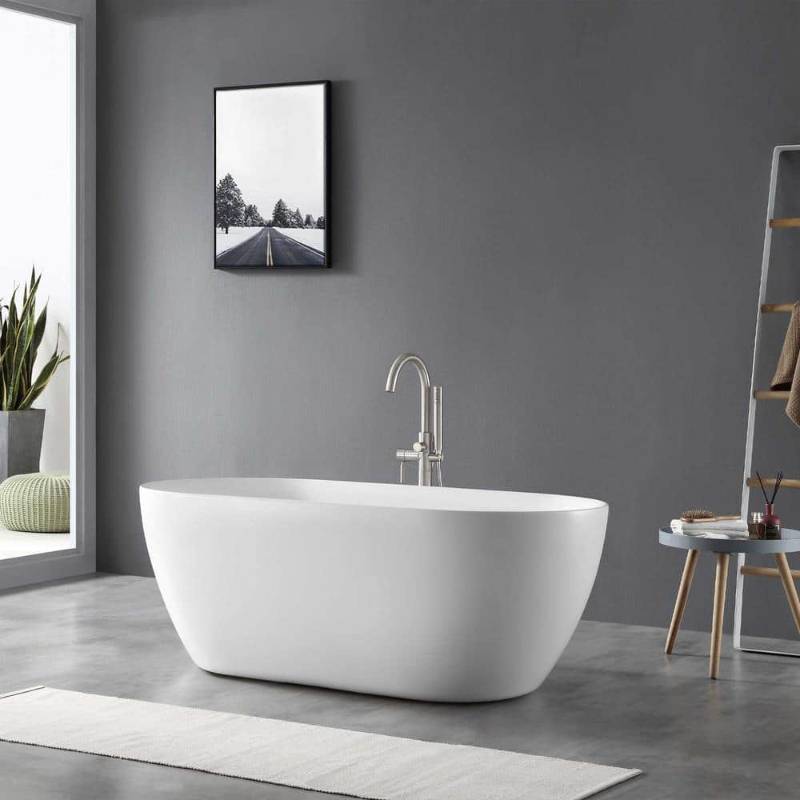 Aldrich 59 in. Acrylic Flat Bottom Non-Whirlpool Bathtub in White Aldrich 59 in. Acrylic Flat Bottom Non-Whirlpool Bathtub in White