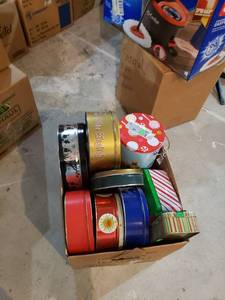lot 2477 image: box of Christmas tins