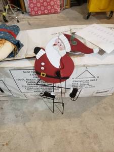 lot 2491 image: woodmetal Santa stake