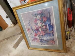 lot 2549 image: signed flower picture