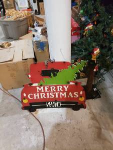 lot 2559 image: metal truck hanging sign