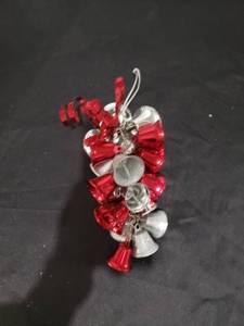 lot 2621 image: metal silverred bell decor