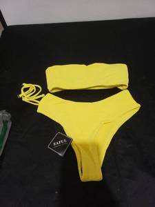 lot 2638 image: zaful yellow bathing suit NWT sz 4