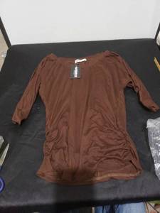 lot 2639 image: double soft brown shirt NWT sz S