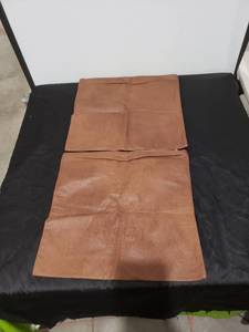 lot 2678 image: pair brown suede 17 pillow covers