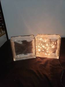 lot 2720 image: pair glass block lights