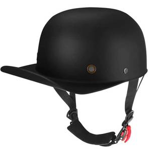 lot 40018 image: Vintage Retro Open Face Motorcycle Helmet Baseball Cap Half Helmets Men Women for Moped Cap Jet Scooter Street Cruiser - DOT Certified - Size Medium