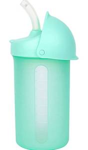 lot 40039 image: Boon Swig Toddler Silicone Straw Cup, 9 Ounces - Set of 2 Teal and Pink