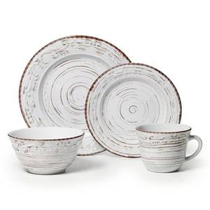 lot 56541 image: Pfaltzgraff Trellis White Stoneware 16-piece Dinnerware Set
