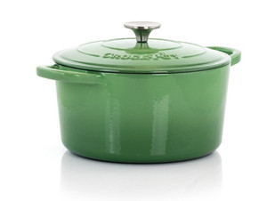 lot 56549 image: Crock-Pot Artisan 2 Piece 5 Quarts Enamled Cast Iron Dutch Oven in Pistachio Green