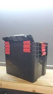 lot 56551 image: Lot of 4 Storage Totes With 2 Lids,24x17x13.5