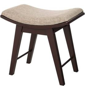 lot 56553 image: IWELL Vanity Stool with Rubberwood Legs, Vanity Bench, Makeup Dressing Stool with Padded Cushion, Capacity 330lb, Piano Bench, Gift for Women, Girl, Mom, Brown