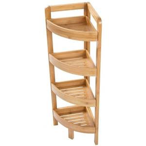 lot 56574 image: 31.5 4 Tier Bamboo Corner Storage Shelf By Trademark Innovations
