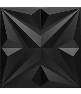lot 56580 image: MIX3D 3D Wall Panel, Star Textured Black PVC 3D Wall Panels for Interior Wall Decor, Pack of 12 Tiles 32 Sq Ft