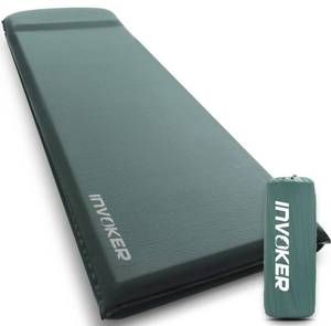 lot 56585 image: INVOKER Camping Sleeping pad  3inch UltraThick Memory Foam Self Inflating Camping Mat with Pillow Fast Inflating in 25s for Backpacking Traveling and Hiking