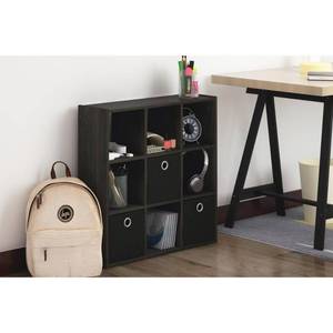 lot 56594 image: Furinno 13207 Simplistic 9-Cube Organizer with Bins