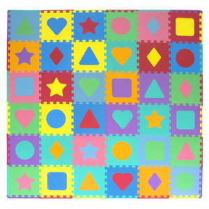 lot 56599 image: ProSource Kids Foam Puzzle Floor Play Mat with Shapes & Colors