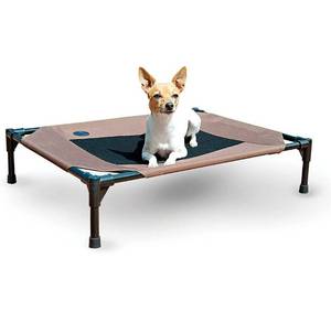 lot 56610 image: K&H PET PRODUCTS Original Pet Cot Elevated Dog Bed ChocolateBlack Mesh Medium 25 X 32 X 7 Inches
