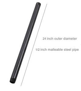 lot 56637 image: Lot of 2 20 Total pipes - Niubid 12x 24- Black Malleable Steel Nipples Fitting, 12 Inches Threaded Pipe Nipples, DIY Steampunk Industrial Vintage Style, 10 Pack Per Box