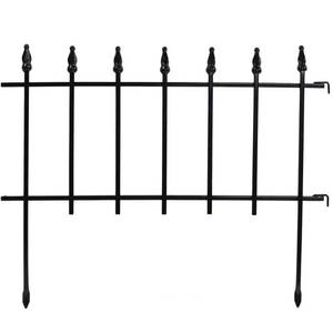 lot 56640 image: Sunnydaze Roman Border Fence Set, Decorative Metal Garden Fencing, 18 Inches x 22 Inches Wide Each Piece - 5 Piece