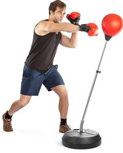 lot 56642 image: Punching Bag with Stand, Boxing Bag for Teens & Adults - Height Adjustable - Boxing Gloves Included - Speed Bag - Great for MMA Training, Boxing Equipment, Workout Equipment, Stress Relief & Fitness