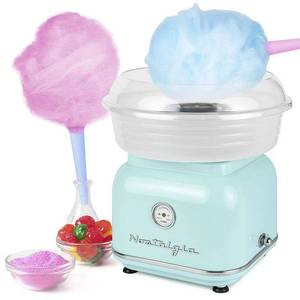 lot 56650 image: Nostalgia - CLCM8AQ Classic Retro Hard & Sugar-Free Candy Cotton Candy Maker - Aqua