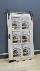 lot 56654 image: Picture Frame Collage for 5x7 photos- Rustic Barn Door Look