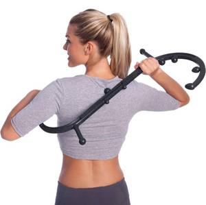 lot 56658 image: Body Back Buddy Classic - Trigger Point Massage Tool, Neck and Back Massager Handheld, Manual Self Massager, Massage Cane, Muscle Knot Remover with Instructions (Black Marbled)