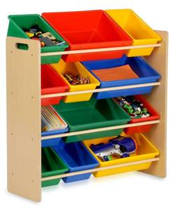 lot 56661 image: Honey Can Do Kids Toy Room Organizer with Totes, 12 Bins