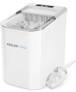 lot 56671 image: Countertop Ice Maker Machine Portable, Self Cleaning Function, Mini Ice Makers, Make 26 lbs ice in 24 hrs, Ice Cubes Ready in 6-8 Mins with Ice Scoop and Basket for HomeOfficeBar
