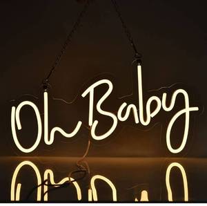 lot 56674 image: Oh Baby Neon Signs for Wall Decor, LED Reusable Neon Lights Sign for Bedroom Room Baby Shower Decorations, Birthday Party, Wedding Decor(Warm White,23 x9inches)