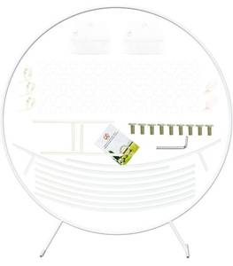 lot 56682 image: LANGXUN �7.2ft (2.2m) Large Size White Metal Round Balloon Arch kit Decoration, for Wedding Decoration, Birthday Party Decoration, Graduation Decorations and Baby Shower Photo Background Decoration