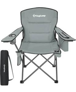 lot 56694 image: KingCamp Heavy Duty Oversized Comfy Folding Outdoor Portable Lawn Adults Bag Chair with Cooler for Outside Camp, Sports, Picnic, Stadium