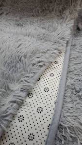 lot 56696 image: Grey Fuzzy Rug With Non-Slip Backing, Approximately 8.5X 6