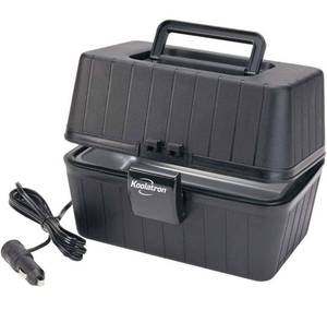 lot 61559 image: Koolatron 12V Black Heating Lunch Box Stove 1.6 Qt (1.5 L), Classic Construction Worker Lunchbox for Car, SUV, Truck, RV, Boat (Untested)