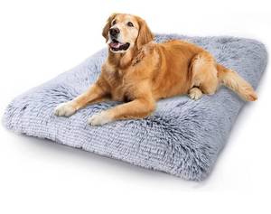 lot 61566 image: Vonabem Deluxe Plush Soft Pet Bed, Washable Anti-Slip Dog Crate Bed, 35��x23��