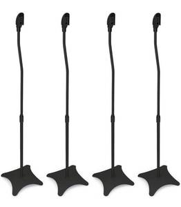 lot 61570 image: Mount-It MI-1214 Speaker Stands for Home Theater 5.1 Channel Surround Sound System Satellite Speaker Stands Mounts, Rear and Front, 2 Pairs, 10 lb Capacity, Black